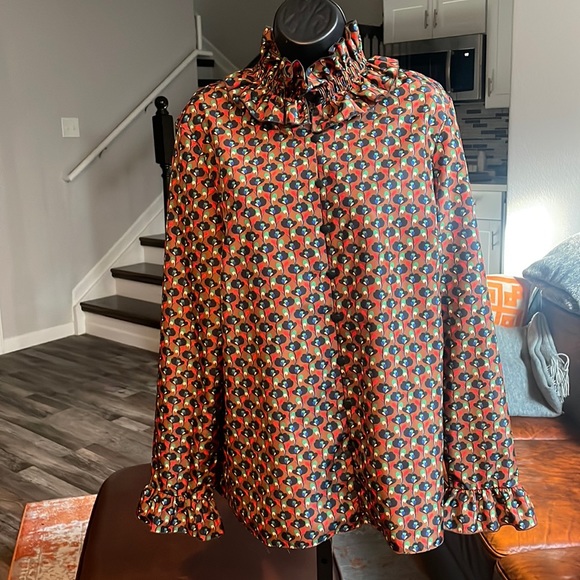 Zara Multi Color button down blouse - Picture 1 of 5